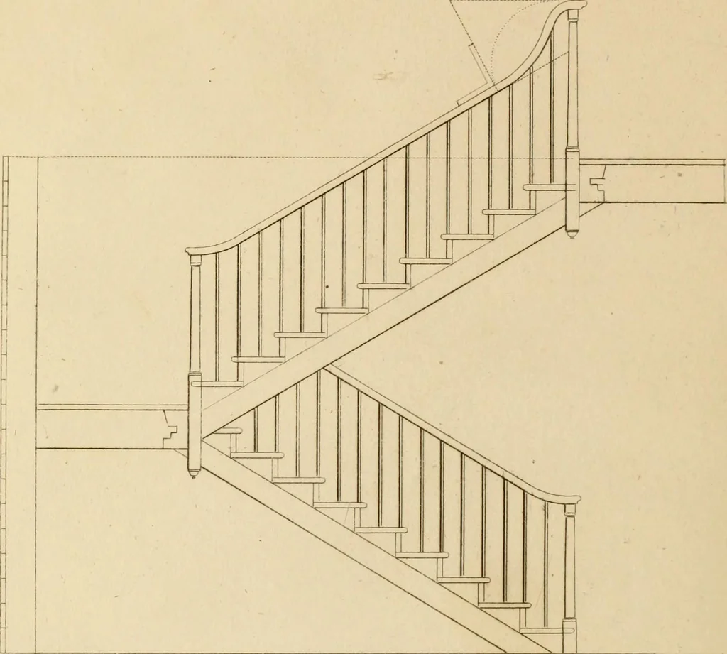 An illustration from A treatise on the construction of staircases and handrails ... Preceded by some necessary problems in practical geometry; with the sections and coverings of prismatic solids, 1820, leaf 61