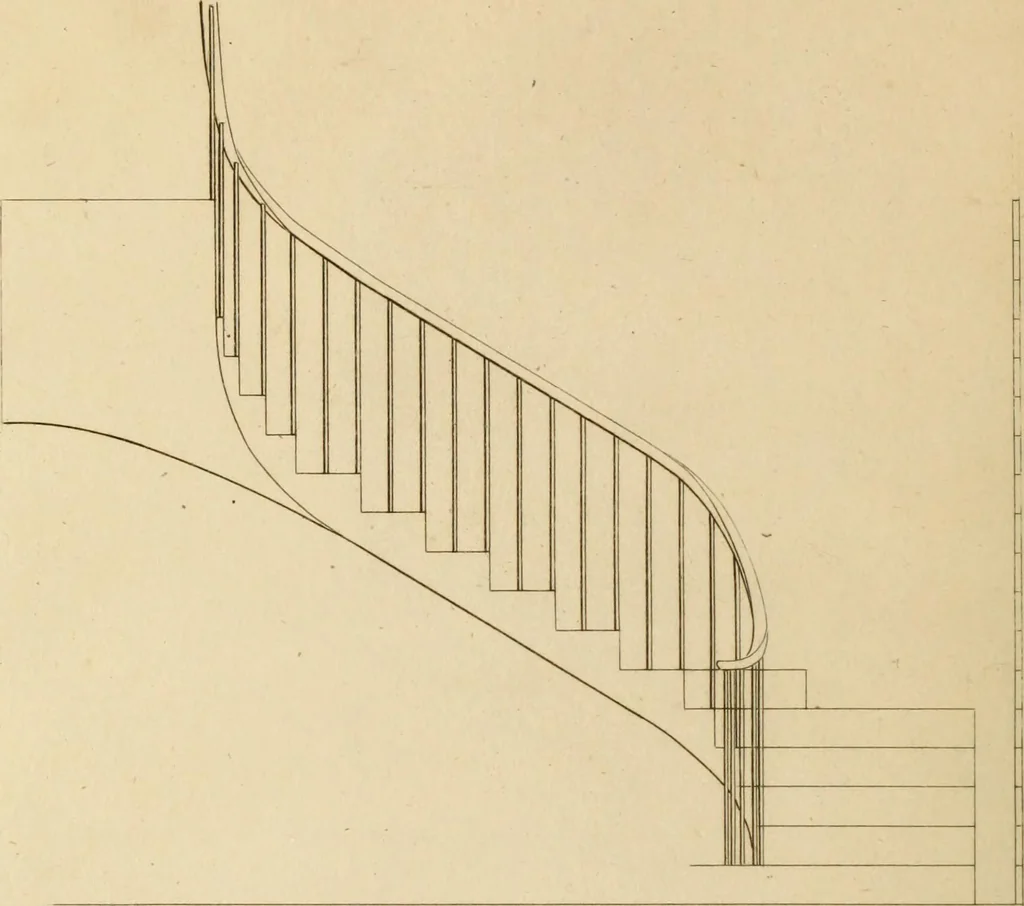 An illustration from A treatise on the construction of staircases and handrails ... Preceded by some necessary problems in practical geometry; with the sections and coverings of prismatic solids, 1820, leaf 71