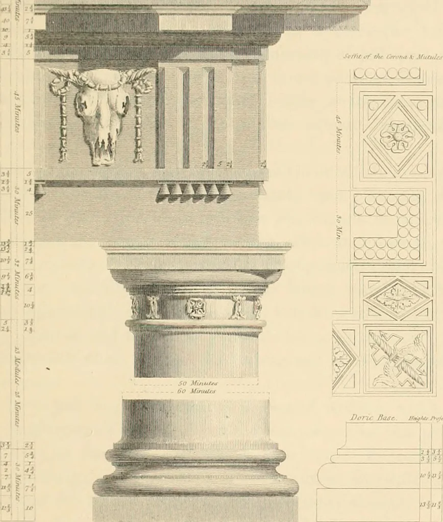 An illustration from A treatise on the decorative part of civil architecture, 1862, leaf 178