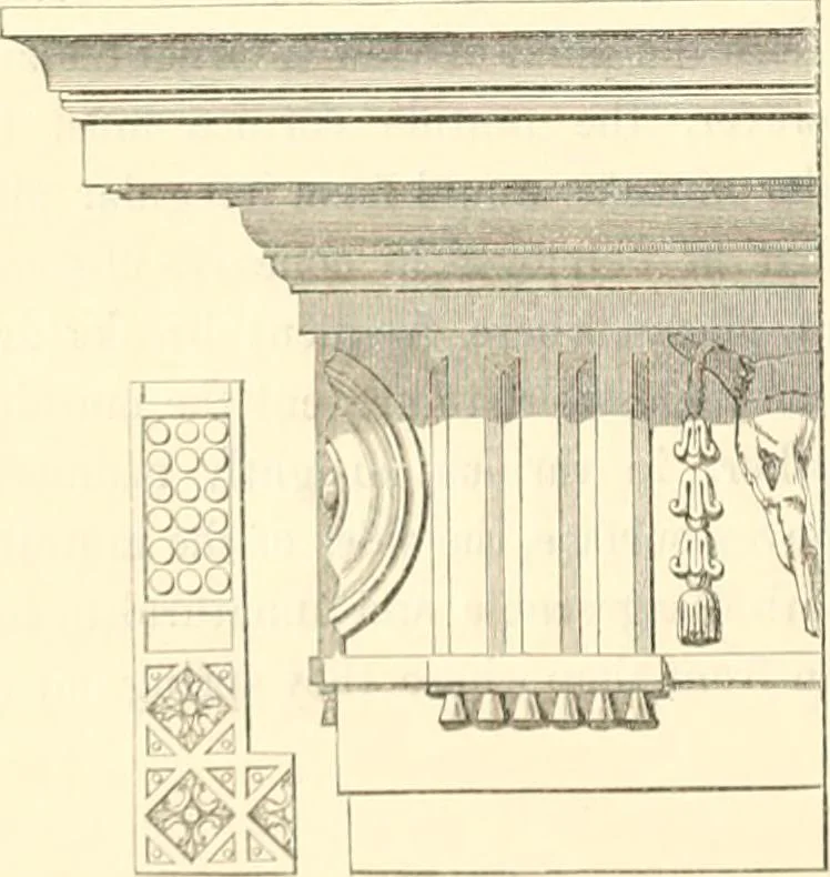 An illustration from A treatise on the decorative part of civil architecture, 1862, leaf 189