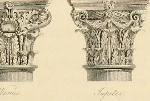 An illustration from A treatise on the decorative part of civil architecture, 1862, leaf 206