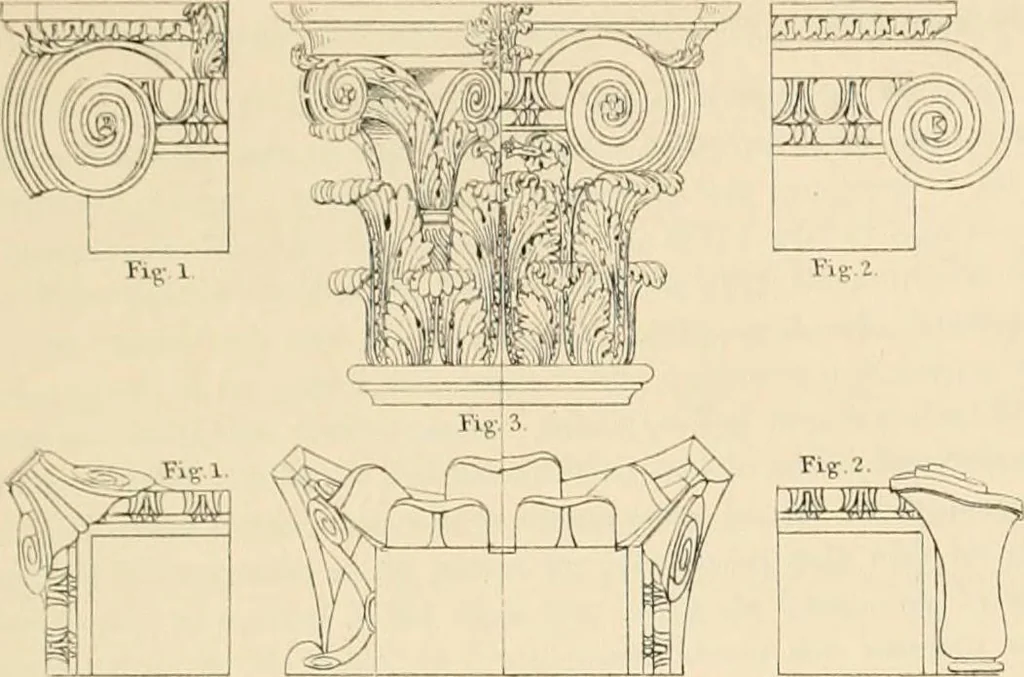 An illustration from A treatise on the decorative part of civil architecture, 1862, leaf 226