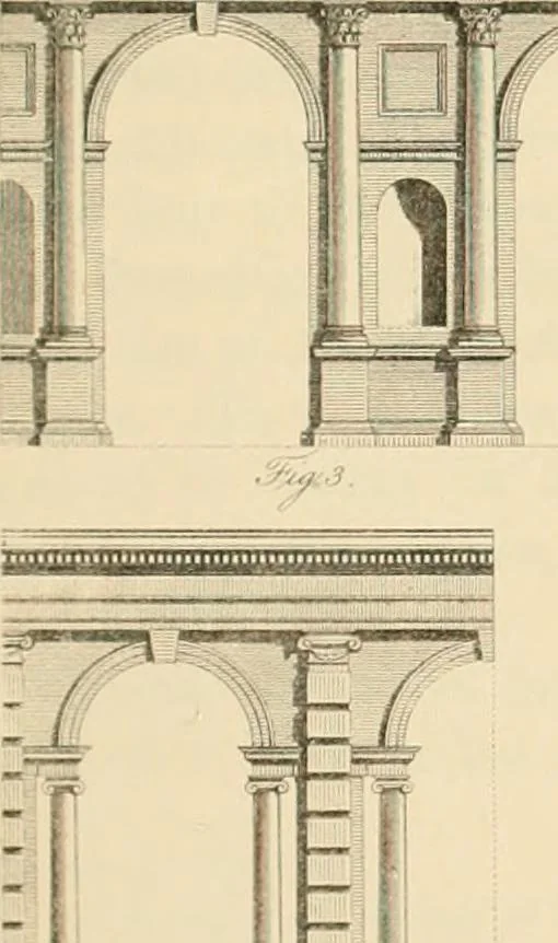 An illustration from A treatise on the decorative part of civil architecture, 1862, leaf 274