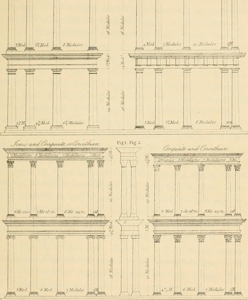 An illustration from A treatise on the decorative part of civil architecture, 1862, leaf 280