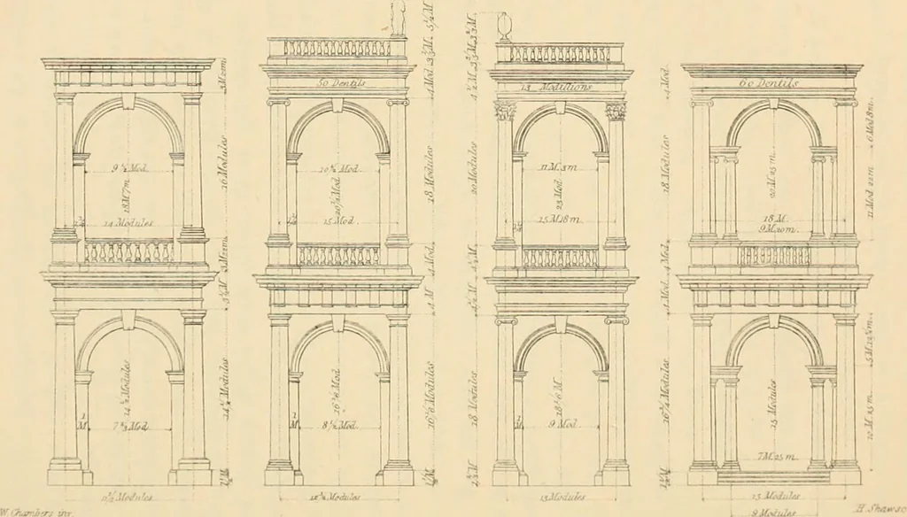 An illustration from A treatise on the decorative part of civil architecture, 1862, leaf 286
