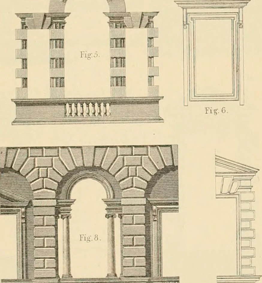 An illustration from A treatise on the decorative part of civil architecture, 1862, leaf 344