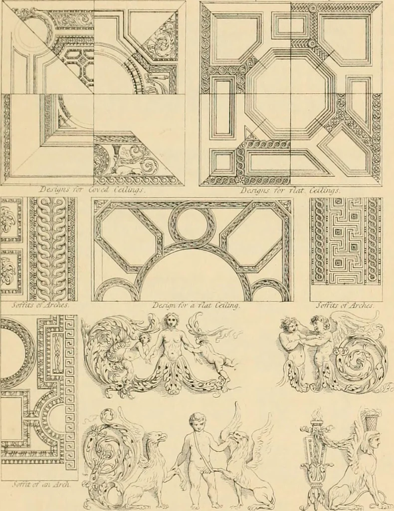An illustration from A treatise on the decorative part of civil architecture, 1862, leaf 380