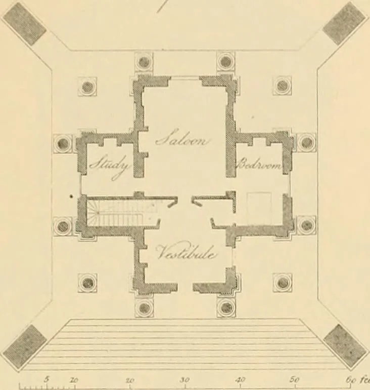 An illustration from A treatise on the decorative part of civil architecture, 1862, leaf 398