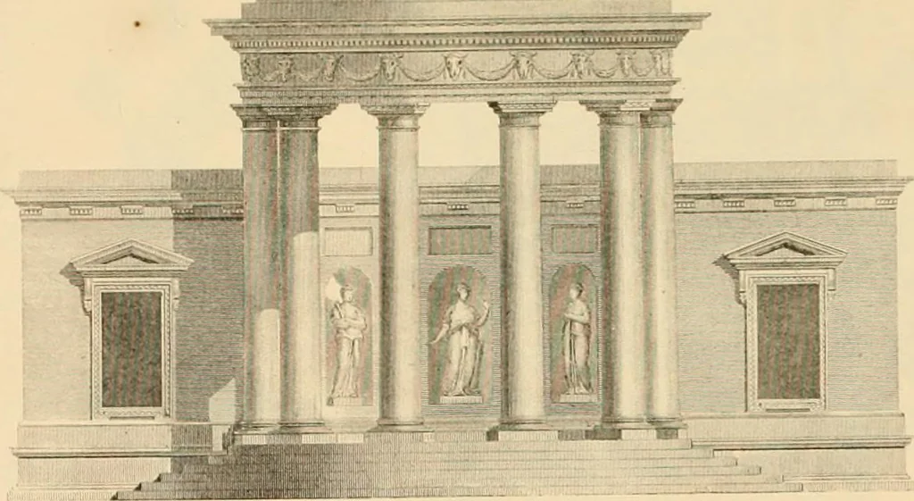An illustration from A treatise on the decorative part of civil architecture, 1862, leaf 406