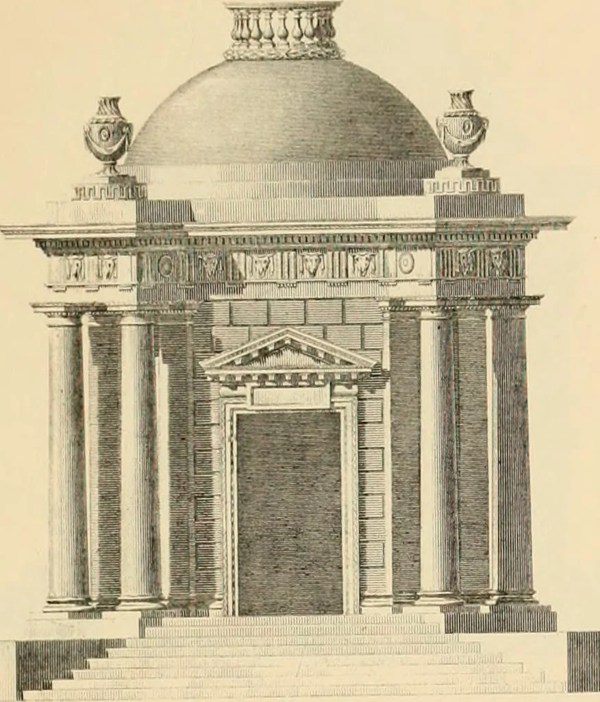 An illustration from A treatise on the decorative part of civil architecture, 1862, leaf 408