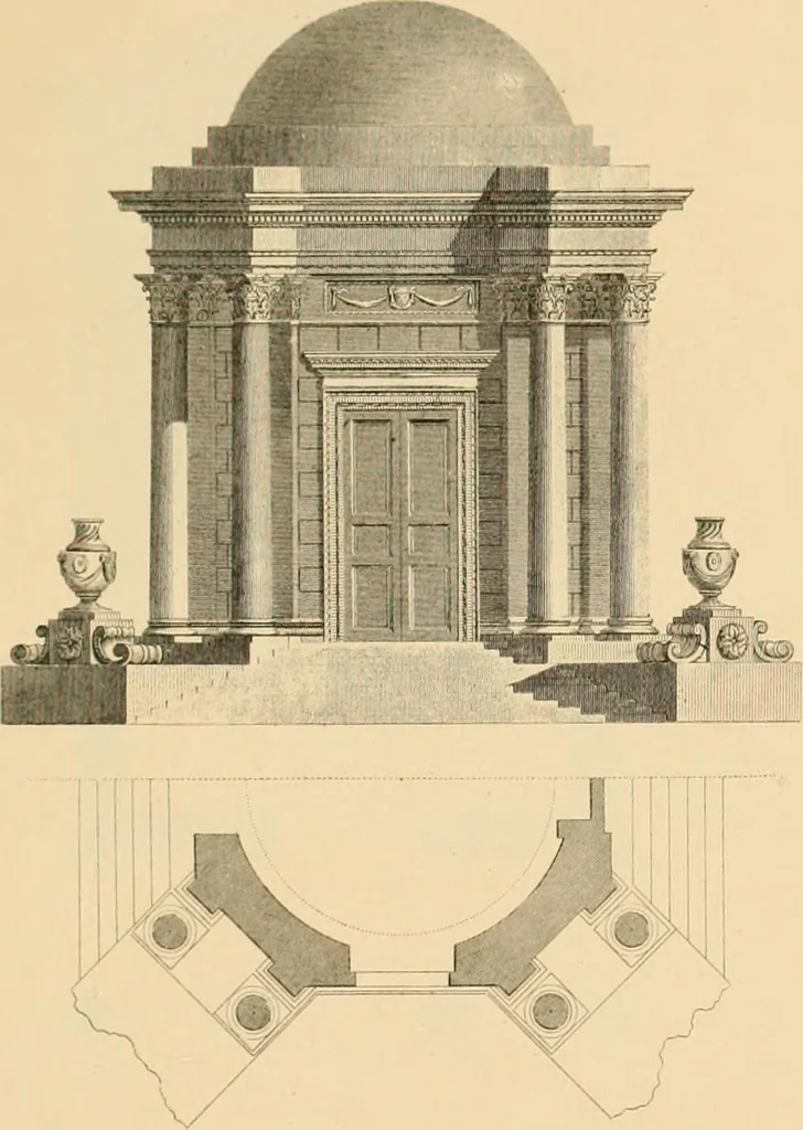 An illustration from A treatise on the decorative part of civil architecture, 1862, leaf 410