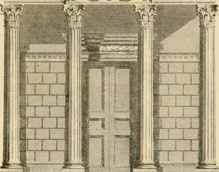 An illustration from A treatise on the decorative part of civil architecture, 1862, leaf 412