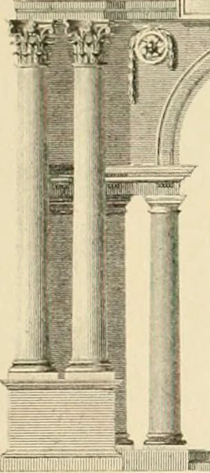 An illustration from A treatise on the decorative part of civil architecture, 1862, leaf 422