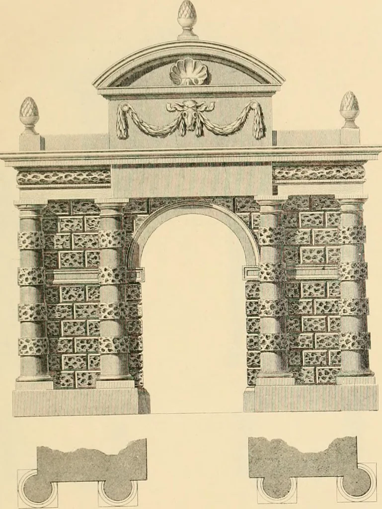 An illustration from A treatise on the decorative part of civil architecture, 1862, leaf 424
