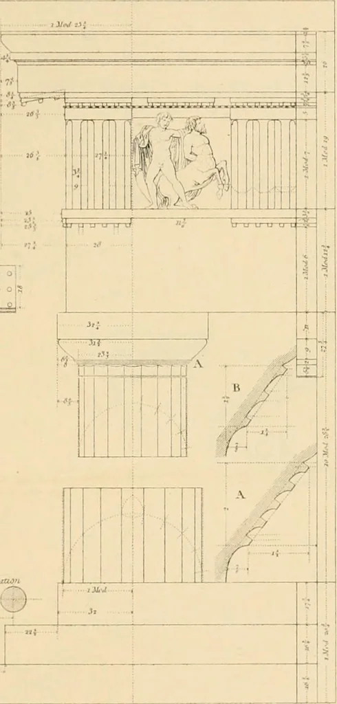 An illustration from A treatise on the decorative part of civil architecture, 1862, leaf 70