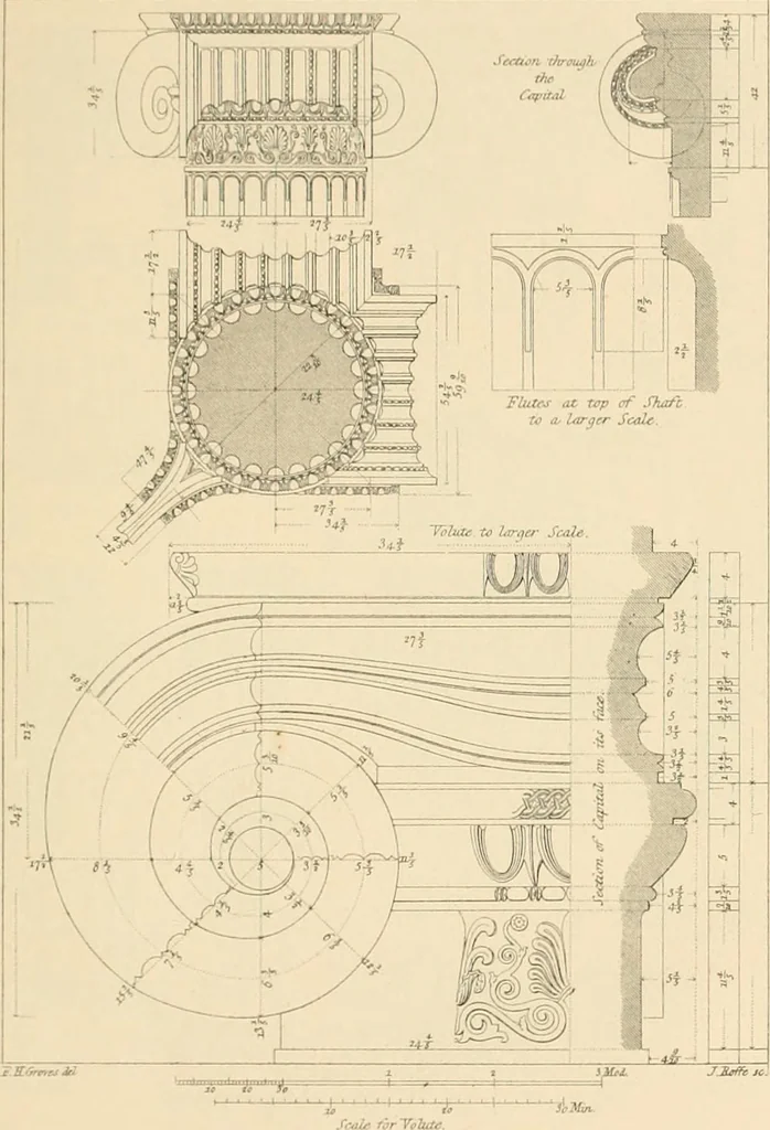 An illustration from A treatise on the decorative part of civil architecture, 1862, leaf 82