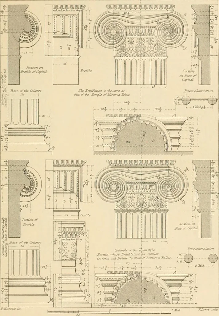 An illustration from A treatise on the decorative part of civil architecture, 1862, leaf 84