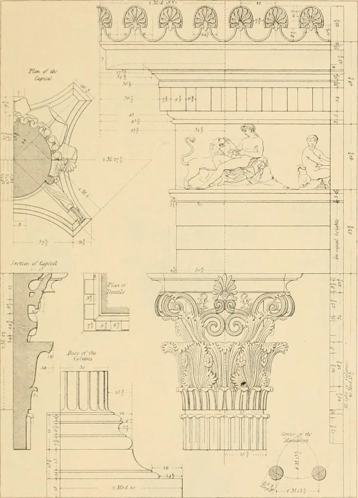 An illustration from A treatise on the decorative part of civil architecture, 1862, leaf 86