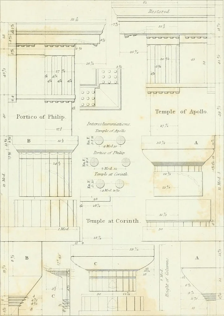 An illustration from A treatise on the decorative part of civil architecture, 1825, leaf 132