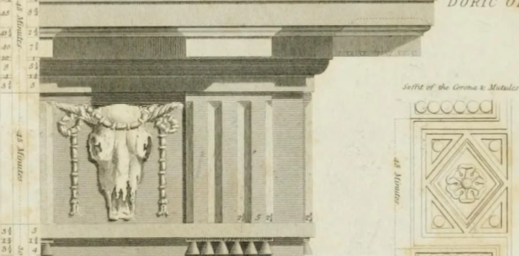 An illustration from A treatise on the decorative part of civil architecture, 1825, leaf 277