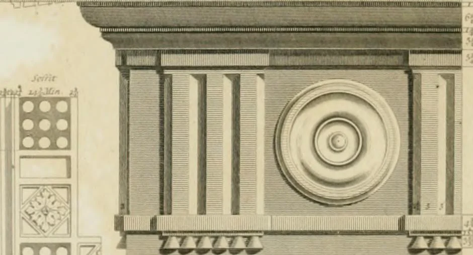 An illustration from A treatise on the decorative part of civil architecture, 1825, leaf 291