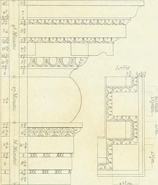 An illustration from A treatise on the decorative part of civil architecture, 1825, leaf 306