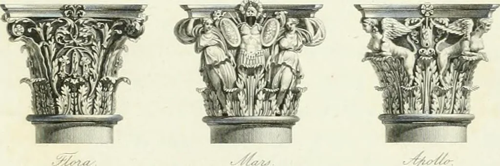 An illustration from A treatise on the decorative part of civil architecture, 1825, leaf 320