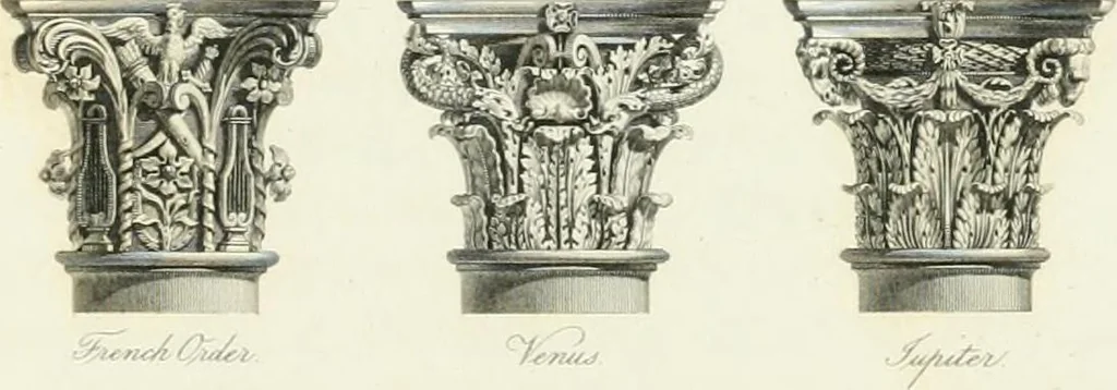 An illustration from A treatise on the decorative part of civil architecture, 1825, leaf 320