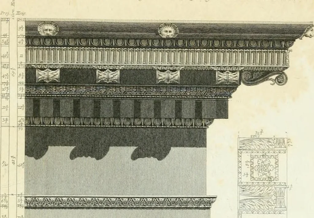 An illustration from A treatise on the decorative part of civil architecture, 1825, leaf 330