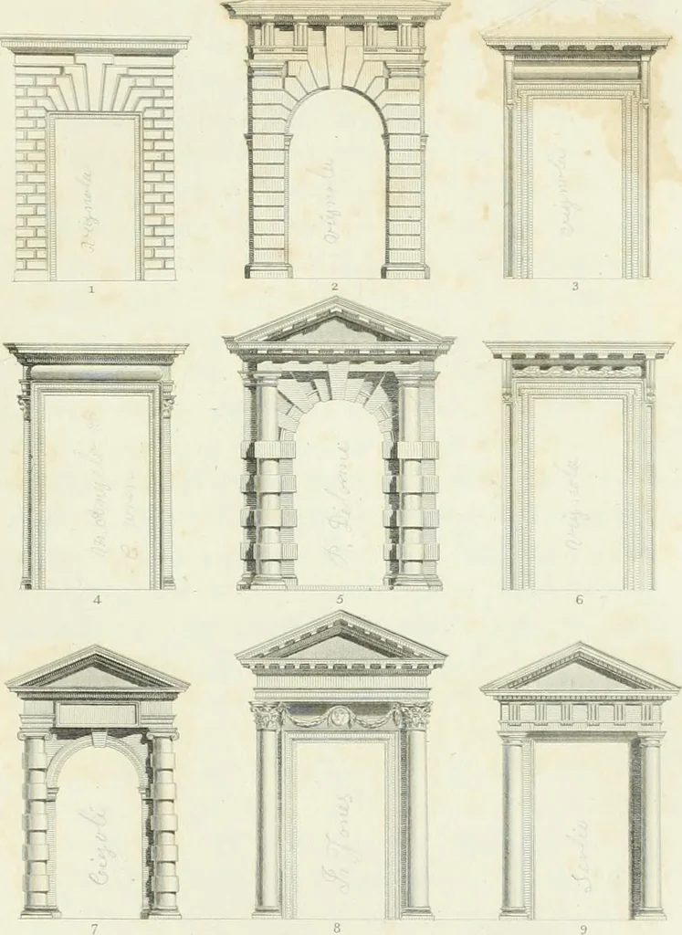 An illustration from A treatise on the decorative part of civil architecture, 1825, leaf 110