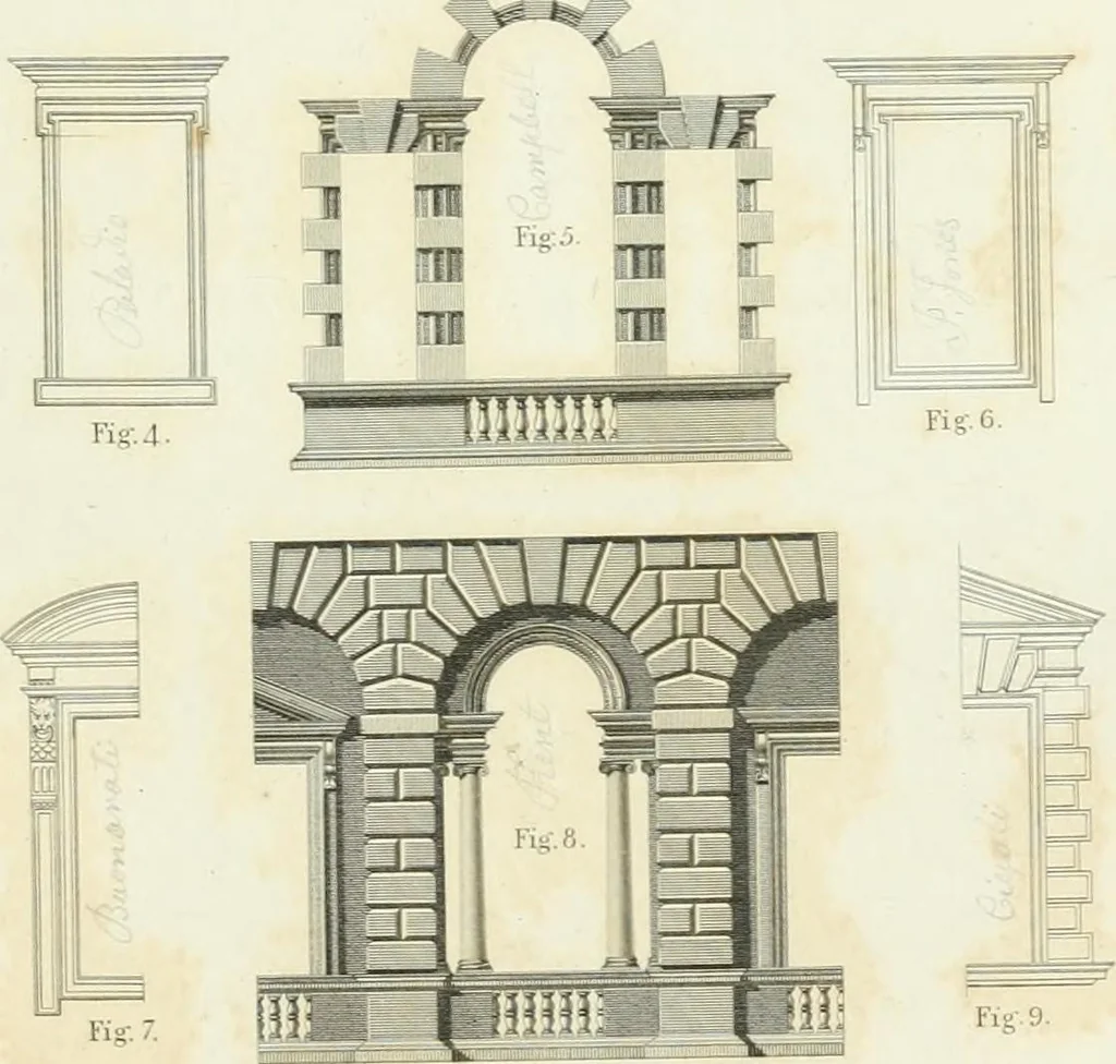 An illustration from A treatise on the decorative part of civil architecture, 1825, leaf 146