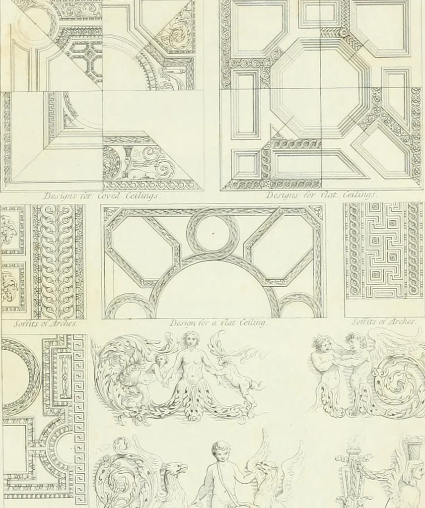 An illustration from A treatise on the decorative part of civil architecture, 1825, leaf 184