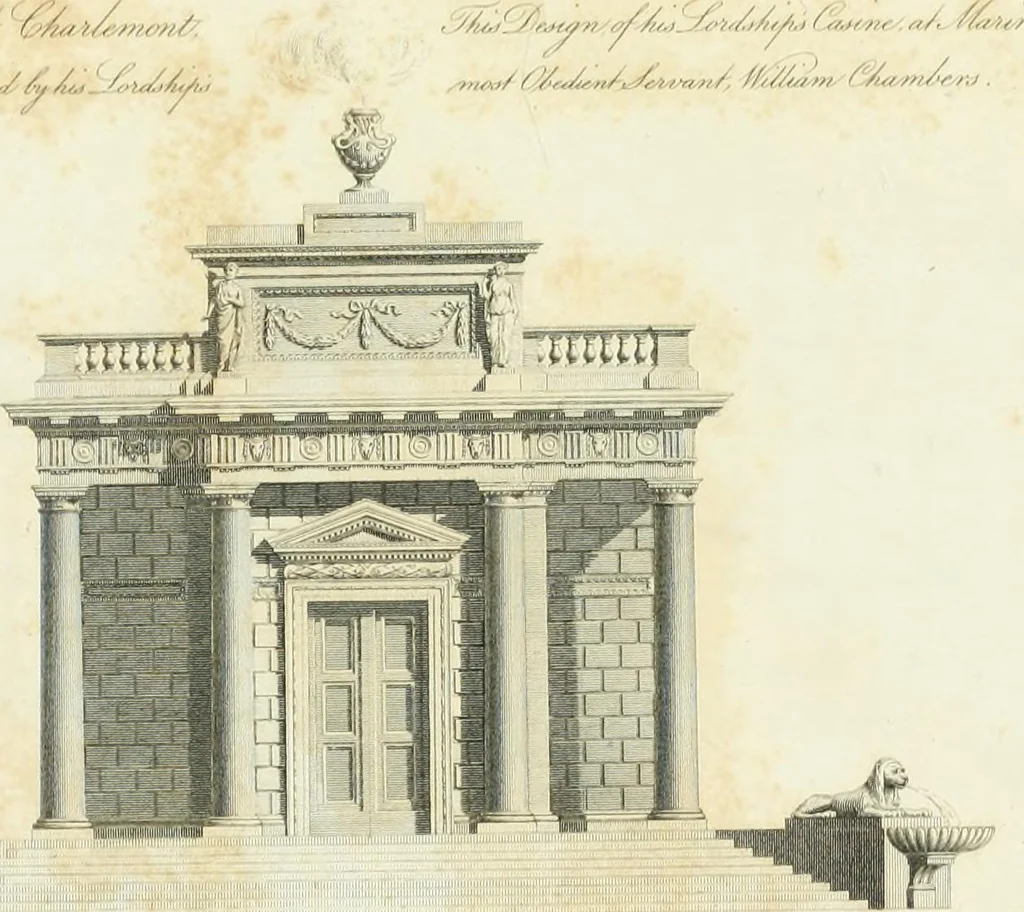 An illustration from A treatise on the decorative part of civil architecture, 1825, leaf 200