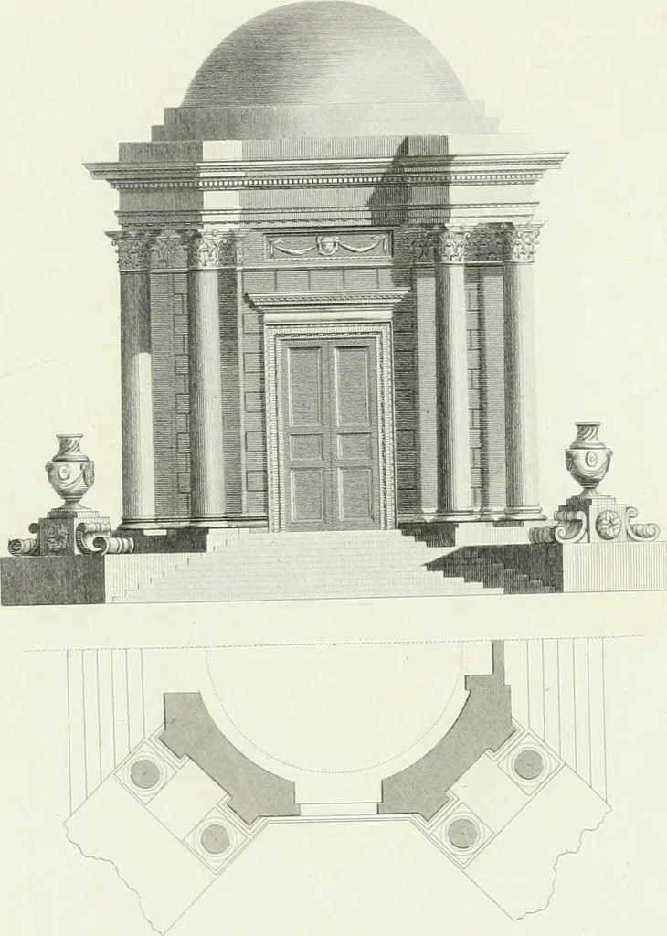 An illustration from A treatise on the decorative part of civil architecture, 1825, leaf 214