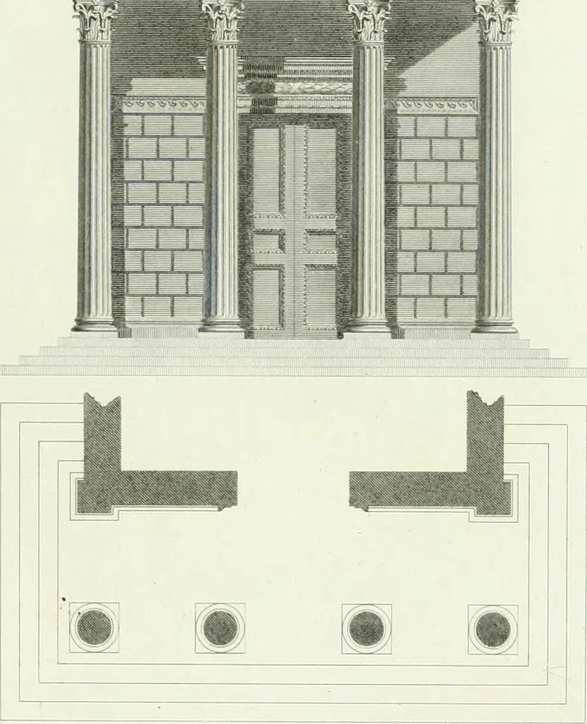 An illustration from A treatise on the decorative part of civil architecture, 1825, leaf 216