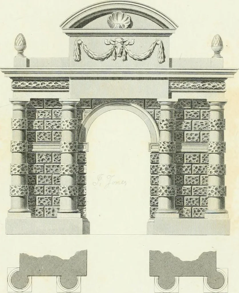 An illustration from A treatise on the decorative part of civil architecture, 1825, leaf 228