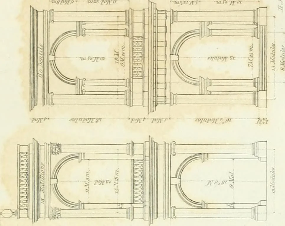 An illustration from A treatise on the decorative part of civil architecture, 1825, leaf 70