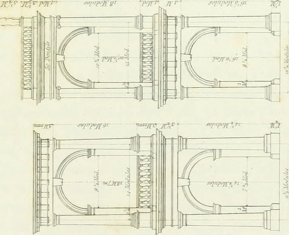 An illustration from A treatise on the decorative part of civil architecture, 1825, leaf 70