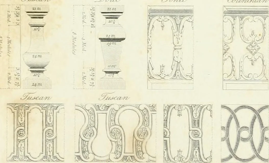 An illustration from A treatise on the decorative part of civil architecture, 1825, leaf 94