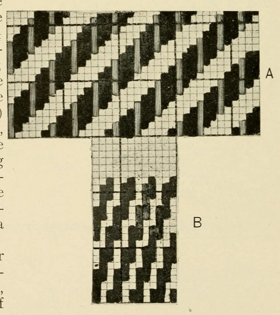 An illustration from Treatise on the designing and construction of woven fabrics, 1906, leaf 38