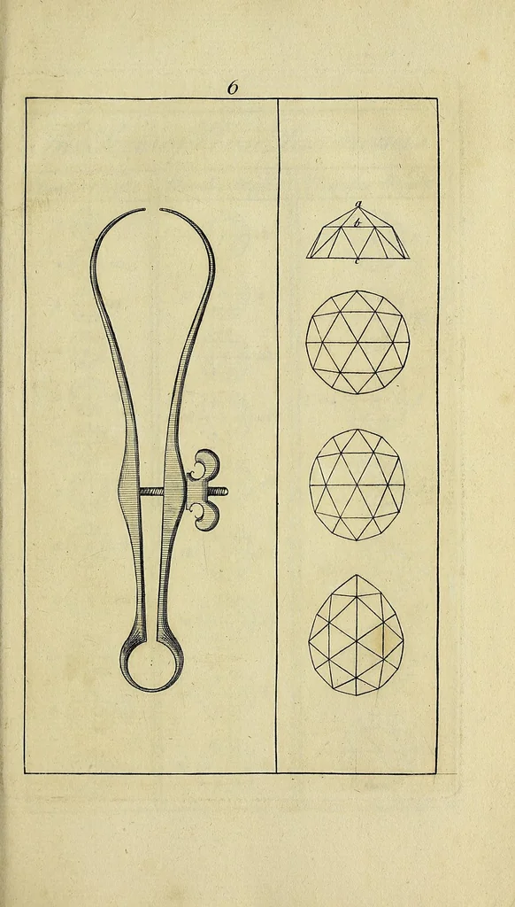 An illustration from A treatise on diamonds and pearls : in which their importance is considered : and plain rules are exhibited for ascertaining the value of both; and the true method of manufacturing diamonds, 1751, leaf 207