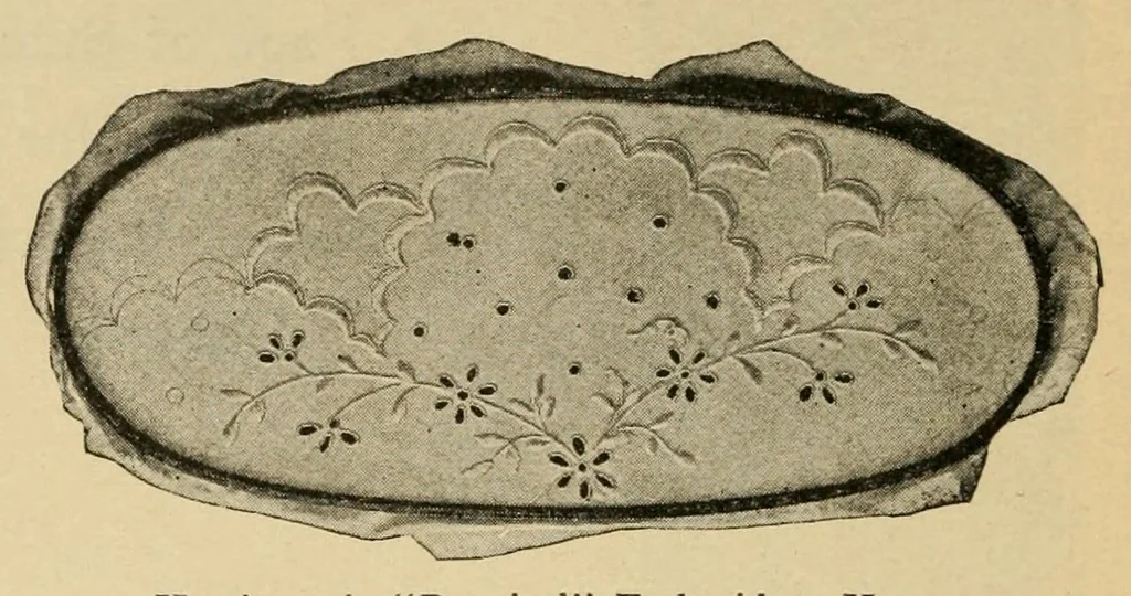 An illustration from A treatise on embroidery; with twenty color illustrations from original models, 1907, leaf 22