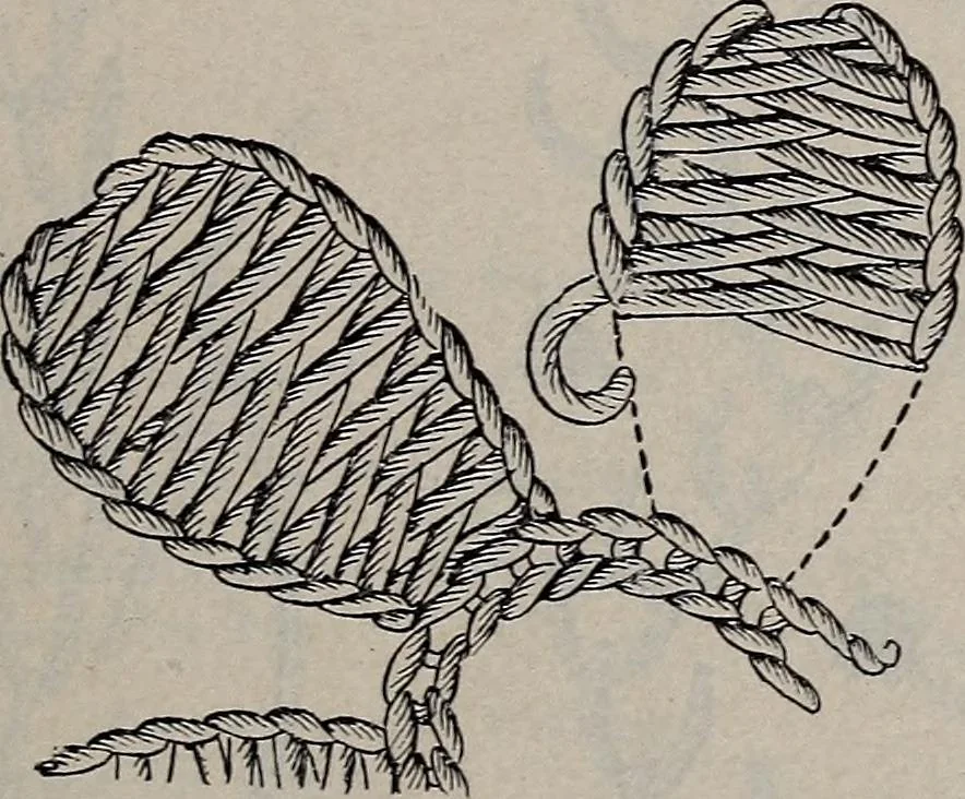 An illustration from A treatise on embroidery, crochet and knitting .., 1899, leaf 16