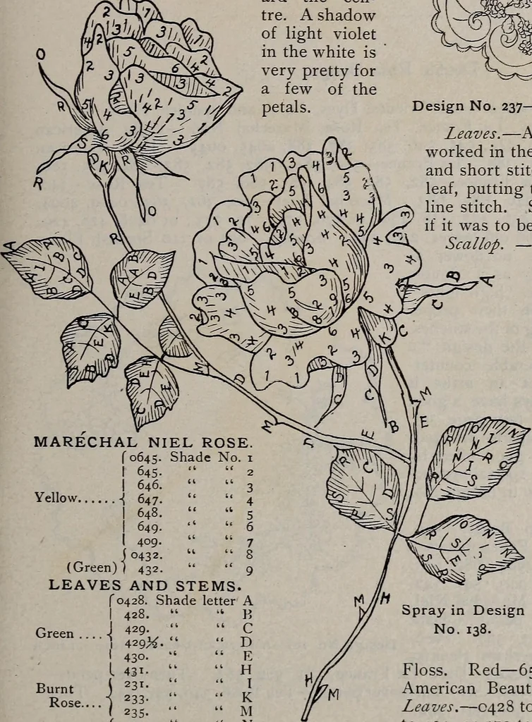 An illustration from A treatise on embroidery, crochet and knitting .., 1899, leaf 52