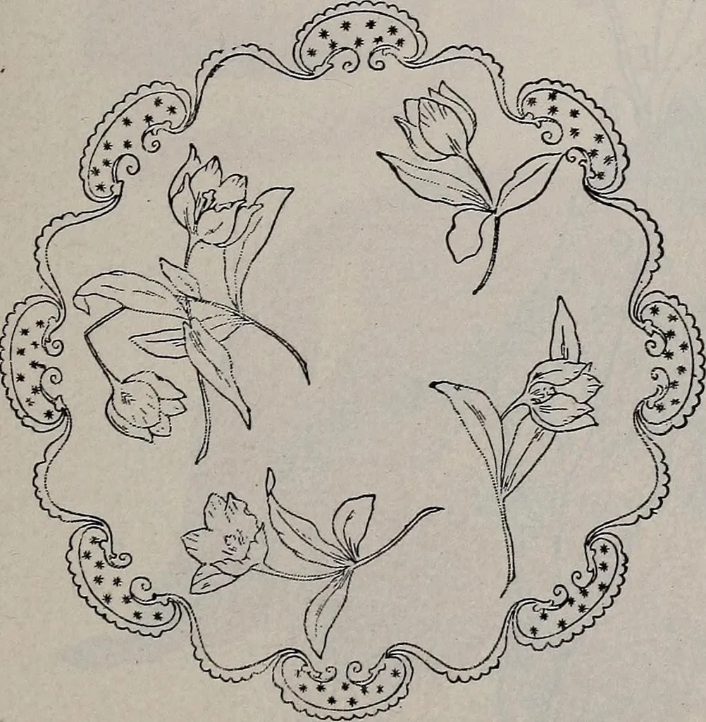 An illustration from A treatise on embroidery, crochet and knitting .., 1899, leaf 60
