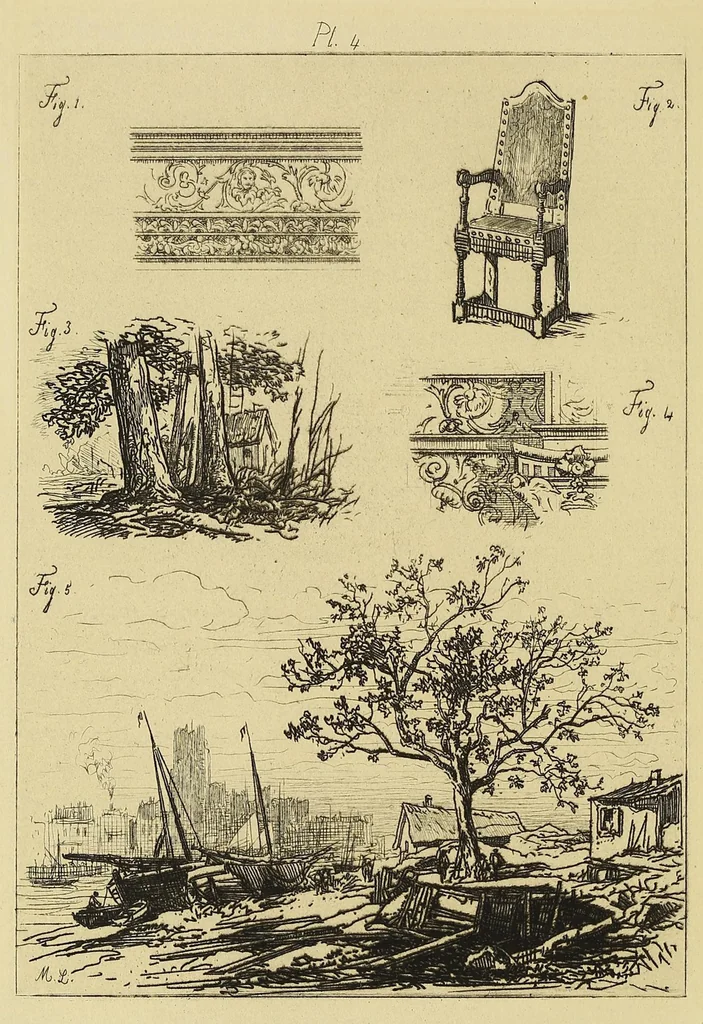 An illustration from A treatise on etching, 1880, leaf 108