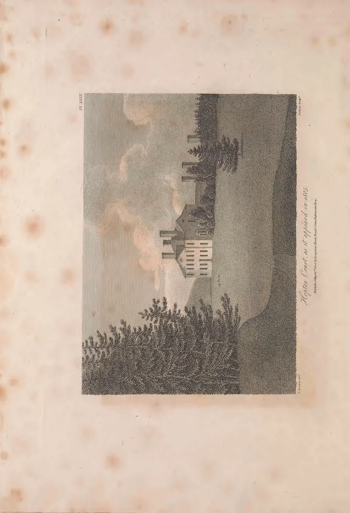 An illustration from A treatise on forming, improving, and managing country residences : and on the choice of situations appropriate to every class of purchasers. In all which the object in view is to unite in a better manner than has hitherto been done, a taste founded in nature with economy and utility, in constructing or improving mansions, and other rural buildings, so as to combine architectural fitness with picturesque effect, and in forming gardens, orchards, farms, parks, pleasure-grounds, shrubberies, all kinds of useful or decorative plantations, and every object of convenience or beauty peculiar to country seats, according to the extent, character, or style of situations, and the rank, fortune, and expenditure of proprietors, from the cottage to the palace. With an appendix, containing an enquiry into the utility and merits of Mr. Repton's mode of shewing effects by slides and sketches, and strictures on his opinions and practice in landscape gardening. Illustrated by descriptions of scenery and buildings, by references to country seats, and passages of country in most parts of Great Britain, and by thirty-two engravings, 1806, leaf 389
