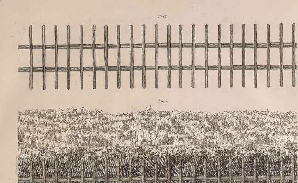 An illustration from A treatise on forming, improving, and managing country residences : and on the choice of situations appropriate to every class of purchasers. In all which the object in view is to unite in a better manner than has hitherto been done, a taste founded in nature with economy and utility, in constructing or improving mansions, and other rural buildings, so as to combine architectural fitness with picturesque effect, and in forming gardens, orchards, farms, parks, pleasure-grounds, shrubberies, all kinds of useful or decorative plantations, and every object of convenience or beauty peculiar to country seats, according to the extent, character, or style of situations, and the rank, fortune, and expenditure of proprietors, from the cottage to the palace. With an appendix, containing an enquiry into the utility and merits of Mr. Repton's mode of shewing effects by slides and sketches, and strictures on his opinions and practice in landscape gardening. Illustrated by descriptions of scenery and buildings, by references to country seats, and passages of country in most parts of Great Britain, and by thirty-two engravings, 1806, leaf 78