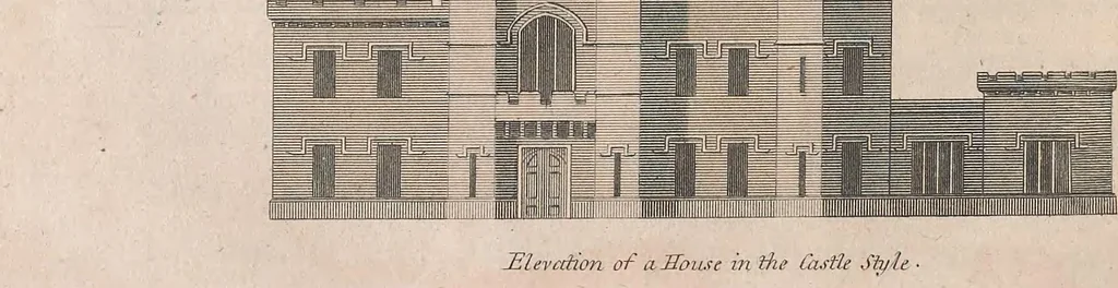 An illustration from A treatise on forming, improving, and managing country residences : and on the choice of situations appropriate to every class of purchasers. In all which the object in view is to unite in a better manner than has hitherto been done, a taste founded in nature with economy and utility, in constructing or improving mansions, and other rural buildings, so as to combine architectural fitness with picturesque effect, and in forming gardens, orchards, farms, parks, pleasure-grounds, shrubberies, all kinds of useful or decorative plantations, and every object of convenience or beauty peculiar to country seats, according to the extent, character, or style of situations, and the rank, fortune, and expenditure of proprietors, from the cottage to the palace. With an appendix, containing an enquiry into the utility and merits of Mr. Repton's mode of shewing effects by slides and sketches, and strictures on his opinions and practice in landscape gardening. Illustrated by descriptions of scenery and buildings, by references to country seats, and passages of country in most parts of Great Britain, and by thirty-two engravings, 1806, leaf 163