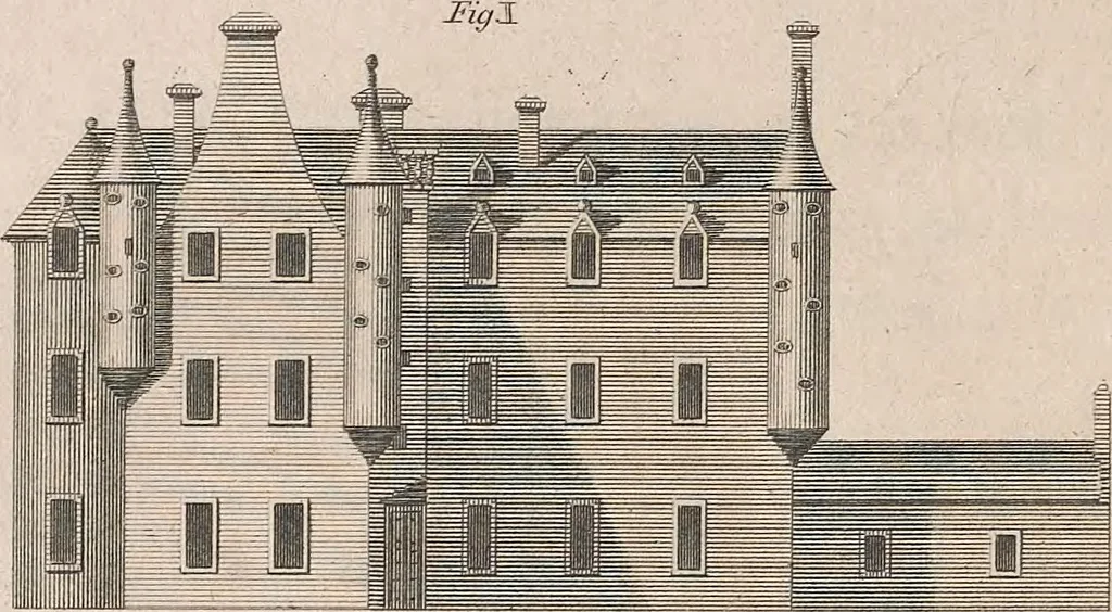 An illustration from A treatise on forming, improving, and managing country residences : and on the choice of situations appropriate to every class of purchasers. In all which the object in view is to unite in a better manner than has hitherto been done, a taste founded in nature with economy and utility, in constructing or improving mansions, and other rural buildings, so as to combine architectural fitness with picturesque effect, and in forming gardens, orchards, farms, parks, pleasure-grounds, shrubberies, all kinds of useful or decorative plantations, and every object of convenience or beauty peculiar to country seats, according to the extent, character, or style of situations, and the rank, fortune, and expenditure of proprietors, from the cottage to the palace. With an appendix, containing an enquiry into the utility and merits of Mr. Repton's mode of shewing effects by slides and sketches, and strictures on his opinions and practice in landscape gardening. Illustrated by descriptions of scenery and buildings, by references to country seats, and passages of country in most parts of Great Britain, and by thirty-two engravings, 1806, leaf 171